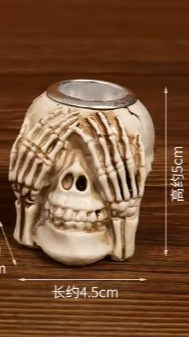 π Skull Skeleton Hands Candle Holder β Gothic Halloween Decor π―οΈ