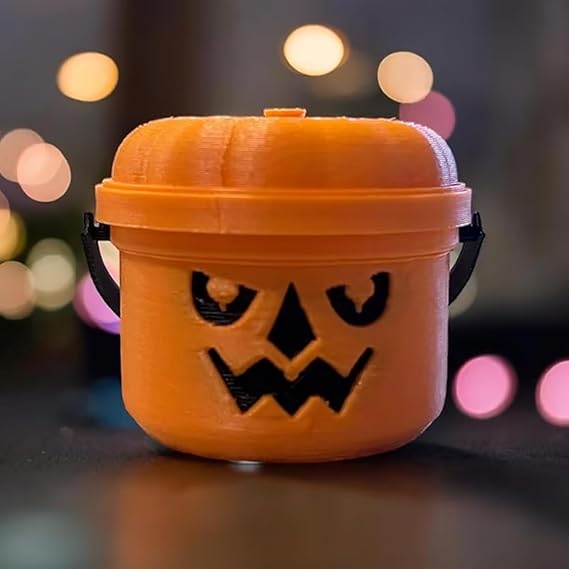 4-Piece Mini Pumpkin Lantern Candy Buckets – Halloween Trick-or-Treat Décor