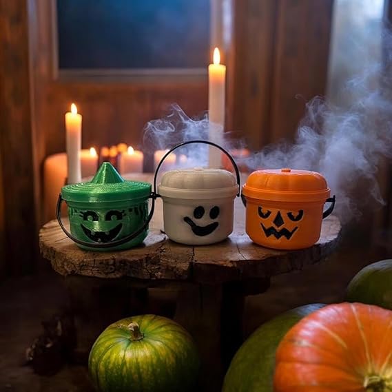 4-Piece Mini Pumpkin Lantern Candy Buckets – Halloween Trick-or-Treat Décor
