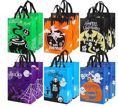 🎃 Set of 6 Reusable Halloween Trick-or-Treat Bags – Spooky Candy Goodie Bags for Kids & Parties 👻