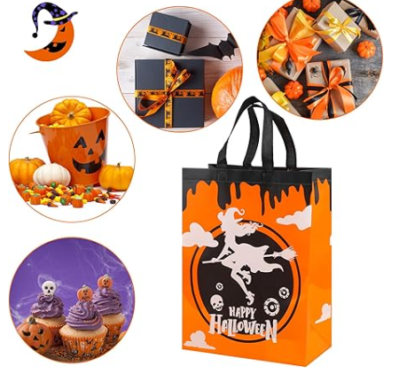 🎃 Set of 6 Reusable Halloween Trick-or-Treat Bags – Spooky Candy Goodie Bags for Kids & Parties 👻